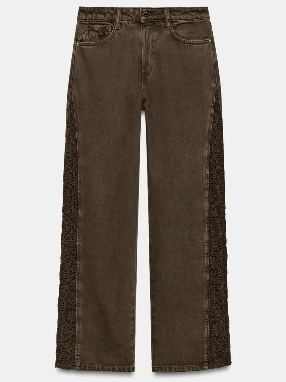 NWT ZARA Z1975 LOOSE FIT MID-RISE CROCHET JEANS